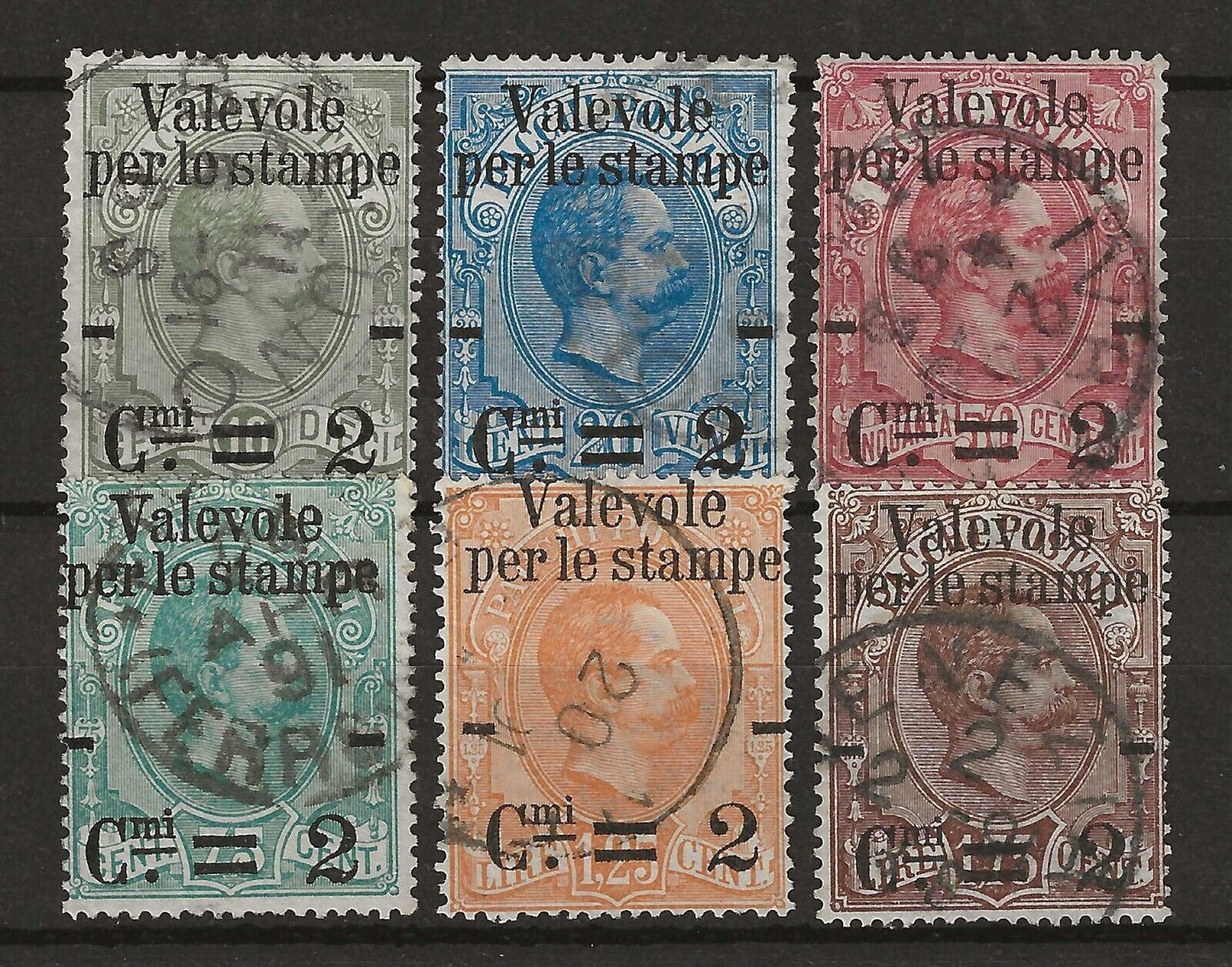 1890 Regno d'Italia - Serie completa Valevole soprastampata usata