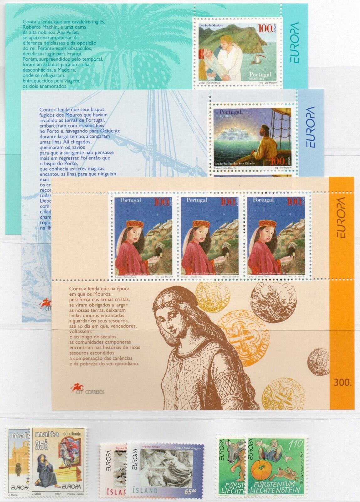 1997 Europa CEPT, Storie e leggende senza Croazia, Bosnia Jugoslavia MNH