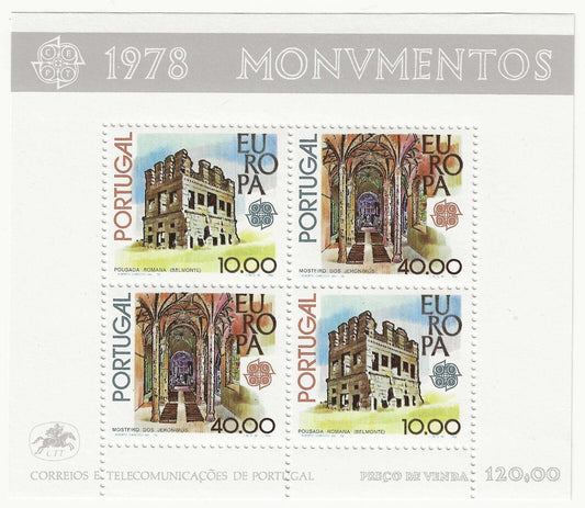 1978 Europa CEPT (Portogallo) - Monumenti, foglietto due serie MNH**