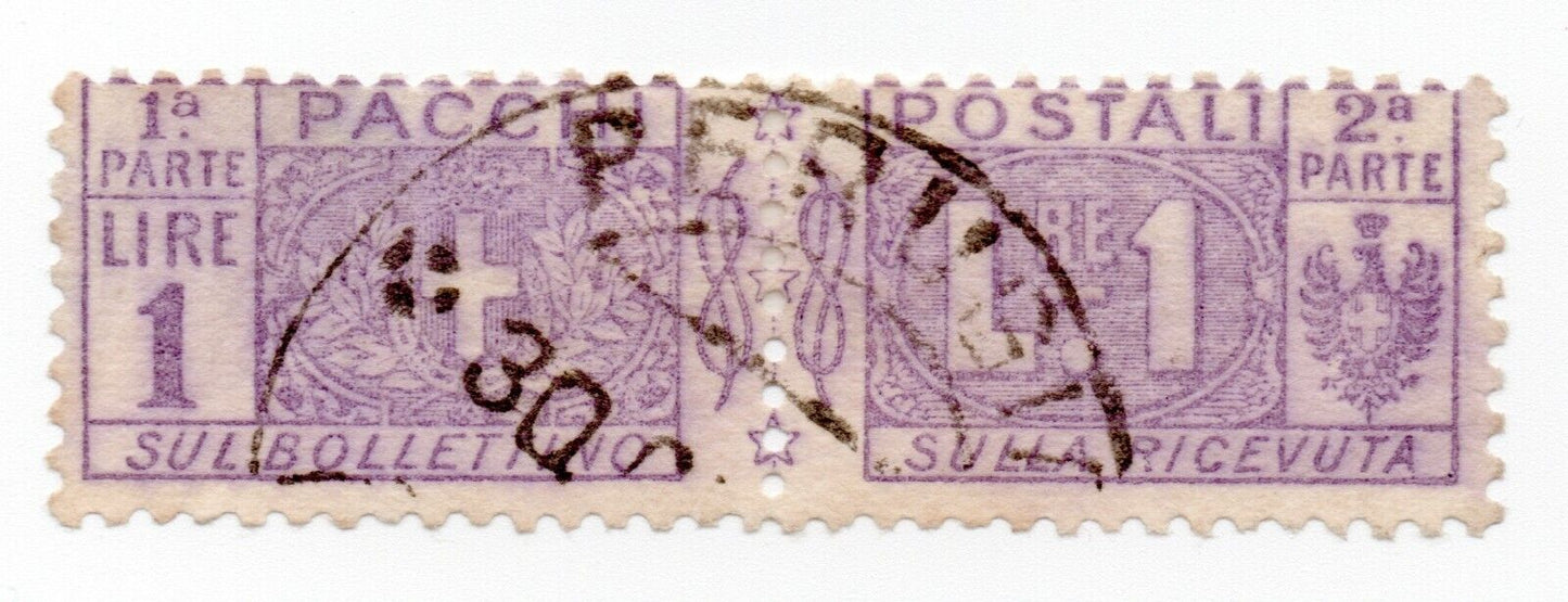 1914 - Regno d'Italia - Pacchi Postali, 1 L. violetto usato