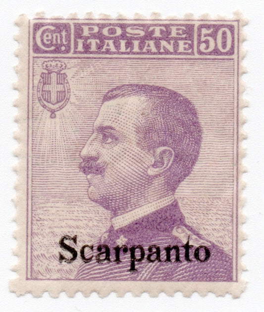 1912 - Royaume (Îles Égéennes) - vers 50 violette Scarpanto MNH**