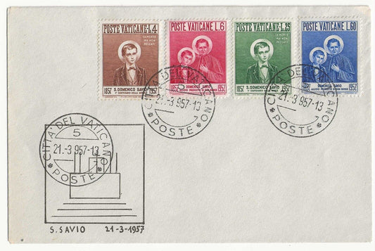 Vaticano - FDC 21 marzo 1957 - Centenario morte S. Domenico Savio