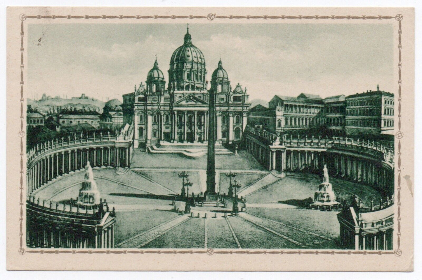 Vaticano - 75 c. carminio Congresso Giuridico 1935 isolato su cartolina