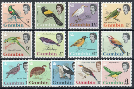 1963 - Gambie (colonie britannique) - Série ordinaire, oiseaux 13 val. MNH **