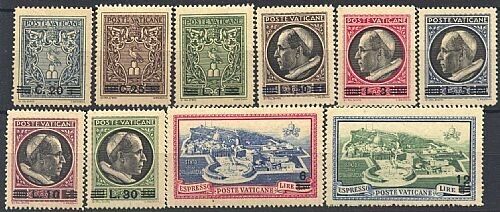 1945/46 Città del Vaticano - Serie completa Medaglioncini nuova tiratura MNH**