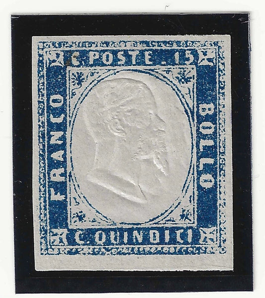 1863 Regno d'Italia - 15 c. Vittorio Emanuele II doppia effigie splendido MNH**