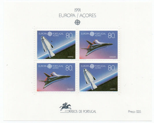 1991 - Europa CEPT (Azzorre) - Europa spaziale, foglietto MNH**