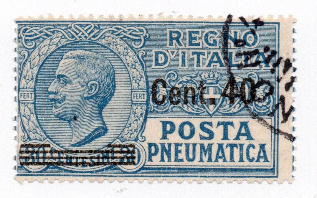 1924 - Regno d'Italia - Posta pneumatica, 40 c. su 30 azzurro usato