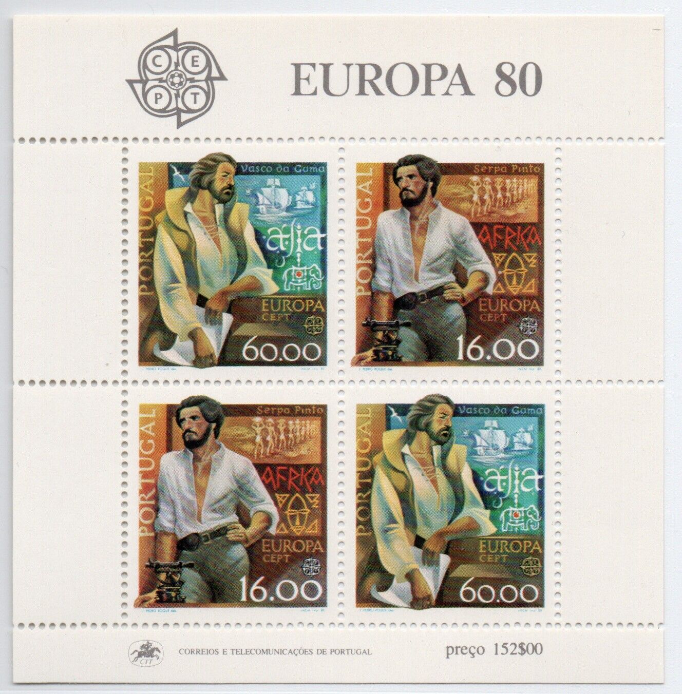 1980 - Europa CEPT (GIRO COMPLETO) - Personaggi celebri, Minifogli + BF MNH**