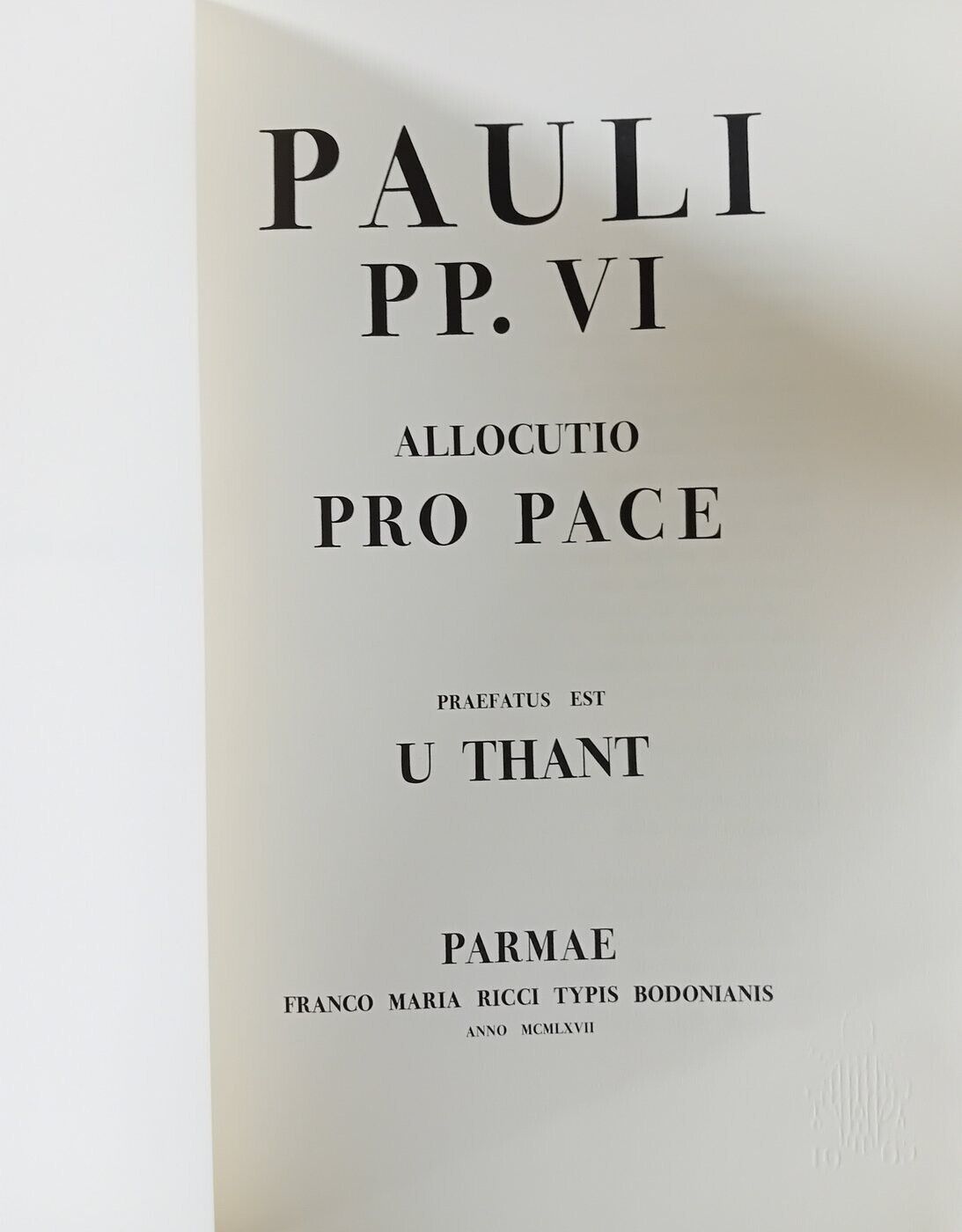 Franco Maria Ricci - U. Thant Paul VI, Oratio Dominica in clv. language 1967