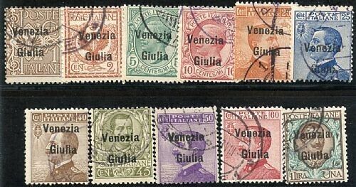 1918 Terre Redente (Venezia Giulia) - Serie completa annulli postumi