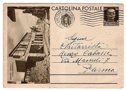 Regno - Cartolina Postale Turistica 1933 tema Pompei 30 cent. usata