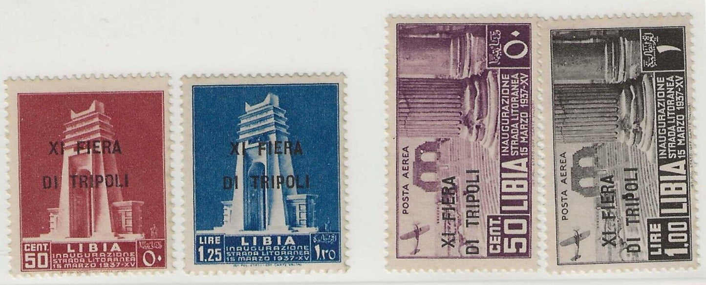 1937 Colonie Libia - Serie soprastampat Strada Litoranea ordinaria + aerea MH*