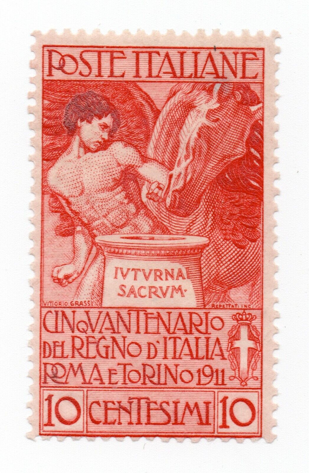 1911 - Regno d'Italia - 10 (+5) c. rosso MNH**