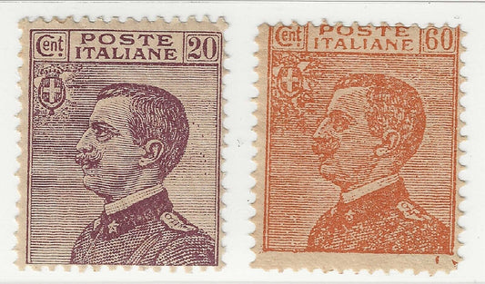 1926 Regno - Tipi del 1908, 2 val. completa MNH** (60 c. siglato Diena)