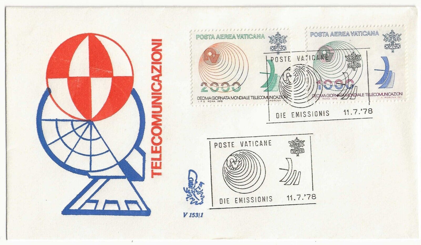 Vaticano - FDC 11 luglio 1978 - Posta aerea Decima giornata delle comunicazioni