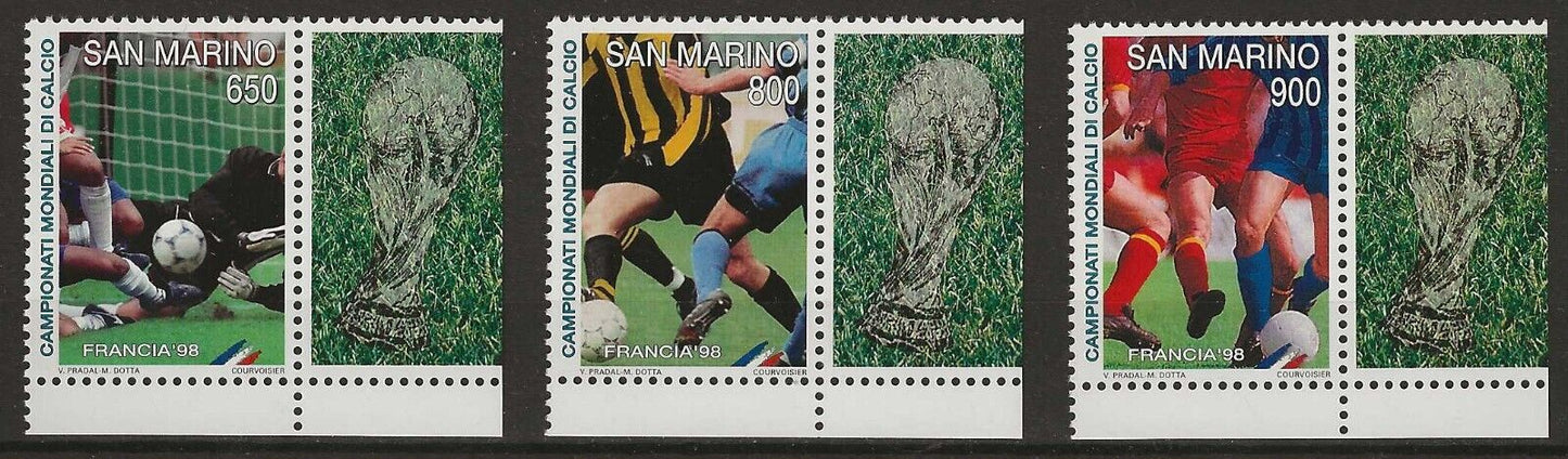 1998 Saint-Marin - Coupe du Monde de Football France 98 valeurs avec annexes MNH**