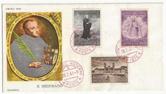 Vaticano - FDC 28 febbraio 1961 - 11° Centenario morte S. Meinardo