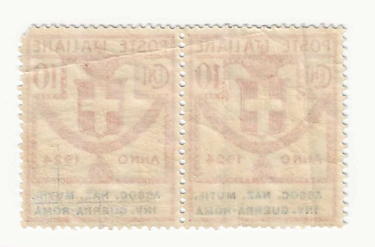 1924 Regno d'Italia - Enti Parastatali, Coppia 10 cent. rosa MNH**