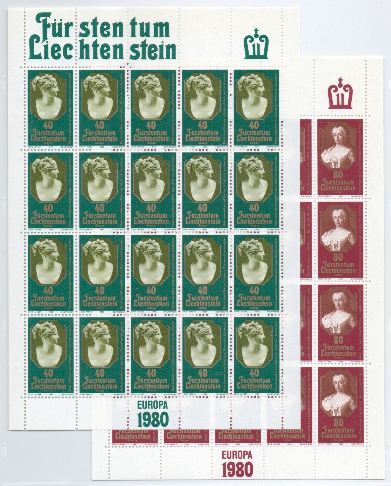 1980 - Europa CEPT (GIRO COMPLETO) - Personaggi celebri, Minifogli + BF MNH**