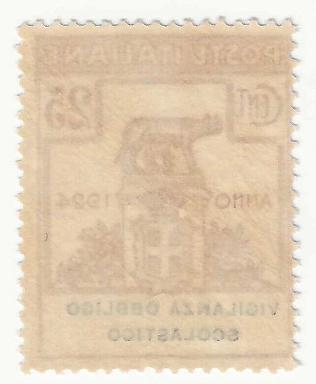 1924 Regno d'Italia - Enti parastatali 25 cent. Vigilanza obbligo scolastico MNH