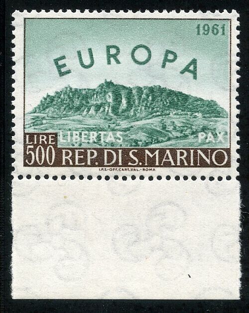 1961 San Marino - Europa Unita 500 L. bordo di foglio in basso MNH**