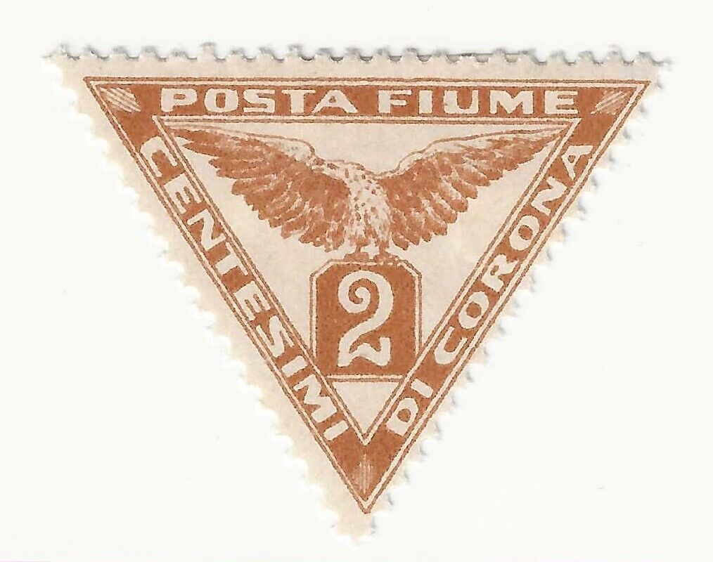 1919 Fiume - 2 c. Francobollo per giornali triangolare tiratura Trieste MH*