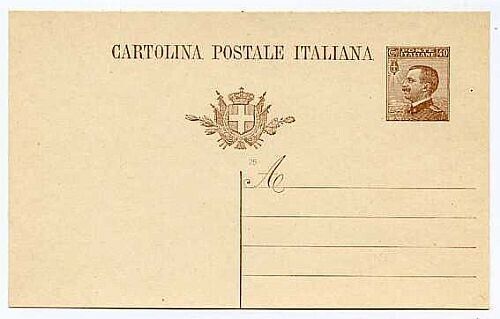 1925 Regno d'Italia - Cartolina Postale 40 cent. Michetti stemma II nuova