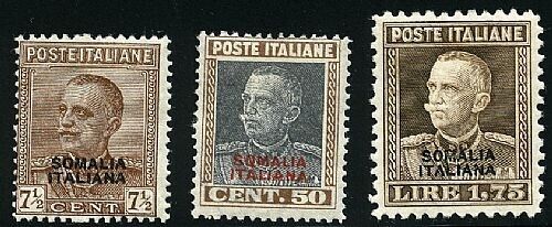 1928 Colonie (Somalia) - Serie completa Parmeggiani soprastampata MH*