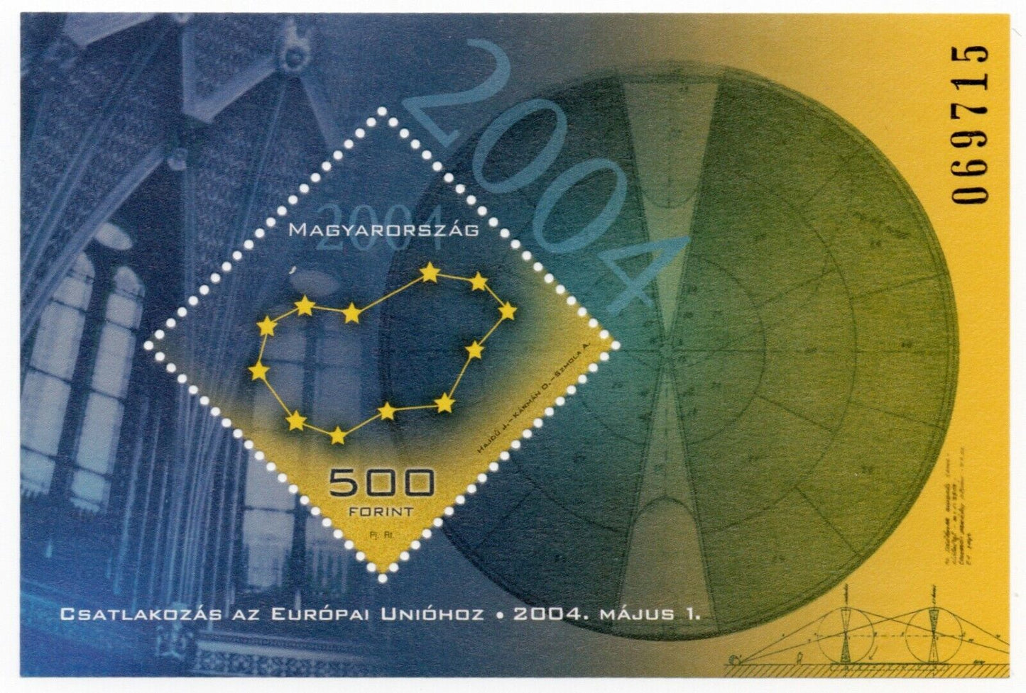 2004 - Europa CEPT (Ungheria) - Entrata nell'UE, foglietto MNH**