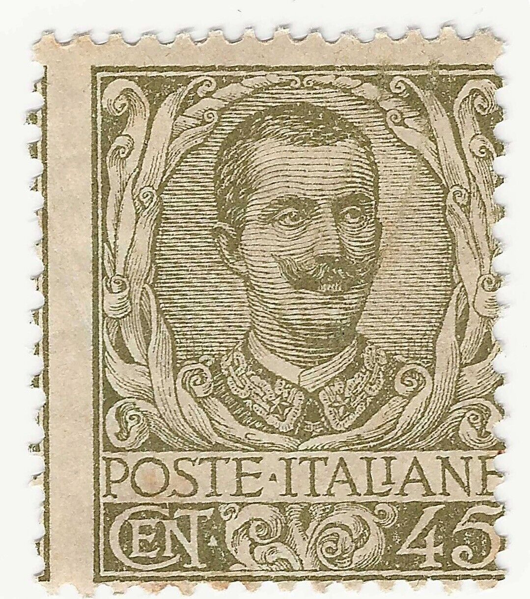 1901 Regno - 45 c. oliva Floreale MNH**