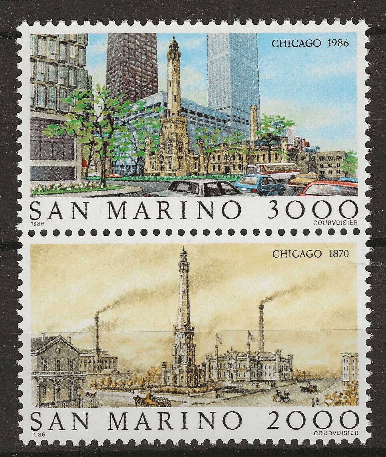 1986 San Marino - Chicago 1870 e 1986 coppia MNH**