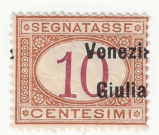 Occupazioni (Venezia Giulia) - Segnatasse 10 cent. soprastampa spostata MH*