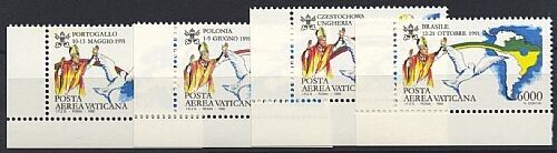 1992 Città del Vaticano - I viaggi del Papa 1991 serie completa MNH**