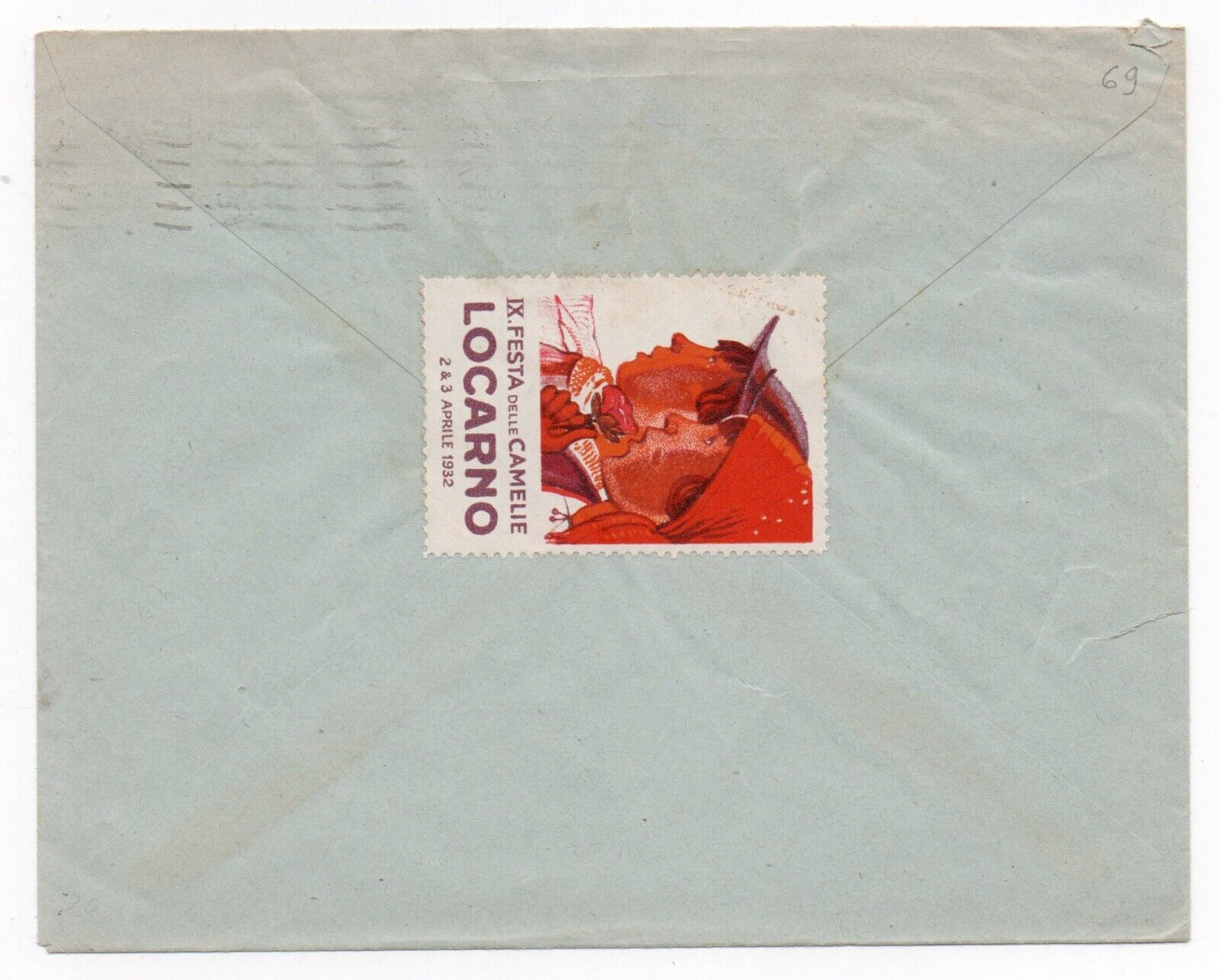 Kingdom - 1.25 L. Royal Naval Academy of Livorno isolated on envelope for Switzerland