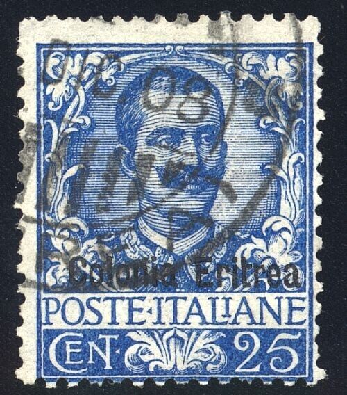 1903 Colonie italiane (Eritrea) - 25 cent. azzurro serie Floreale usato