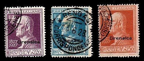 1927 Colonie (Cirenaica) - Serie Alessandro Volta completa usata