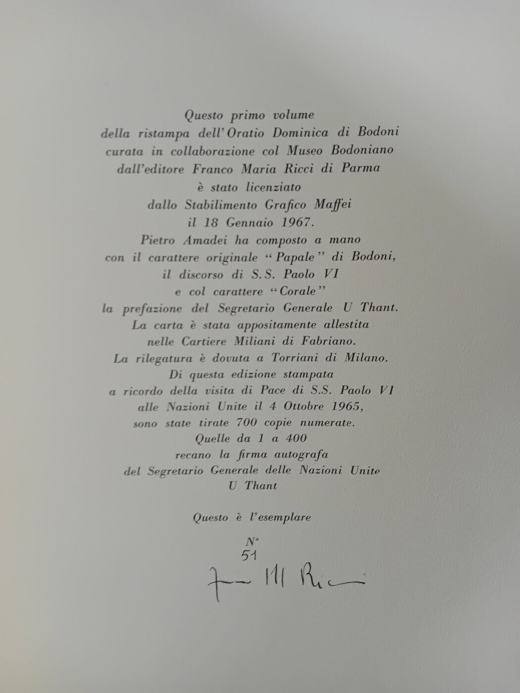 Franco Maria Ricci - U. Thant Paul VI, Oratio Dominica in clv. language 1967