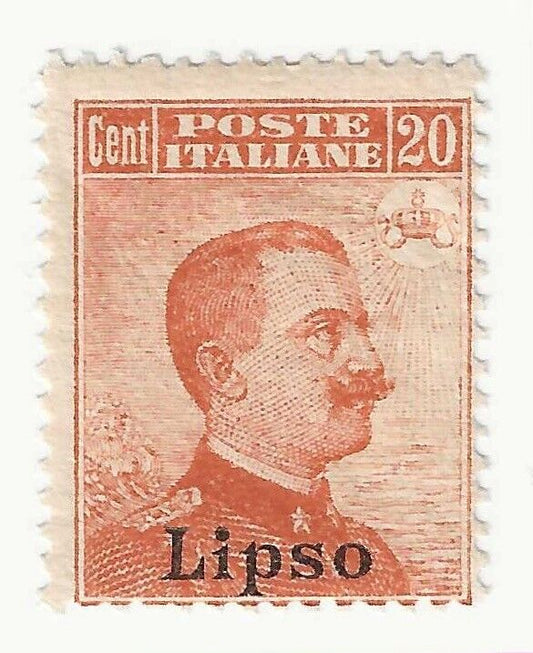 1917 Isole Egeo (Lipso) - 20 cent. arancio Michetti senza filigrana MNH**