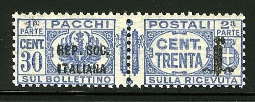 1944 Repubblica Sociale RSI - Pacchi Postali 30 c. soprastampa 36 mm MNH**