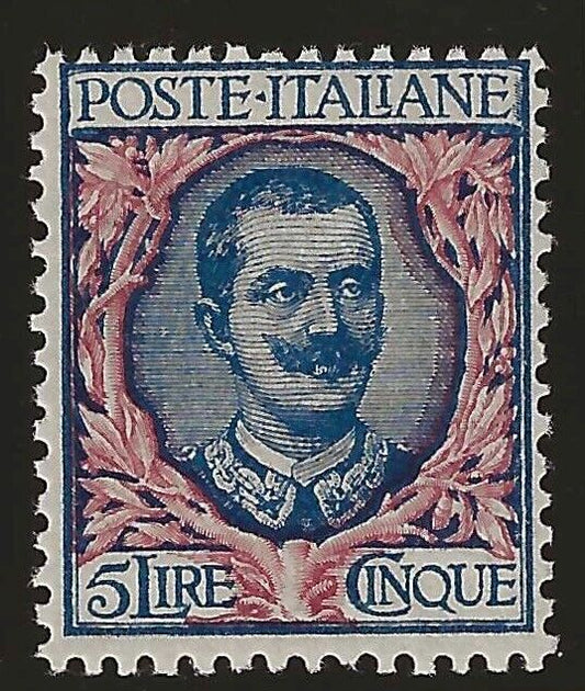 1901 Regno d'Italia - 5 L. serie Floreale MNH**