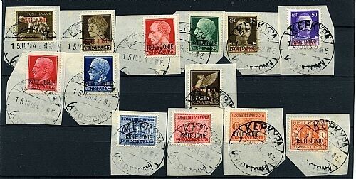 1941 Isole Jonie Emissioni Generali - Giro completo ordinaria + aerea + tasse