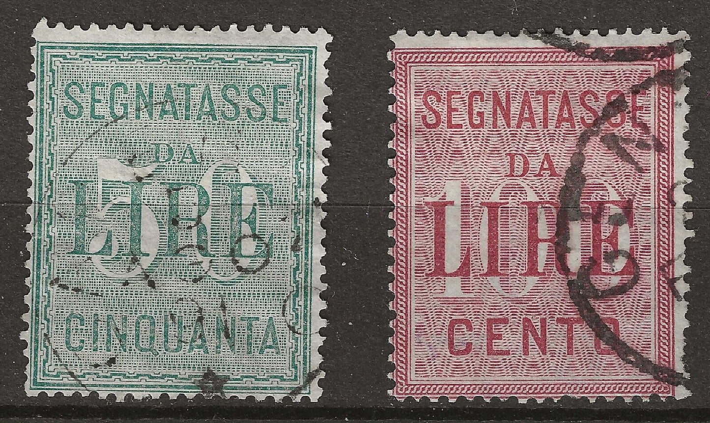 1884 Regno d'Italia - Segnatasse Umberto I, serie di 2 valori usati