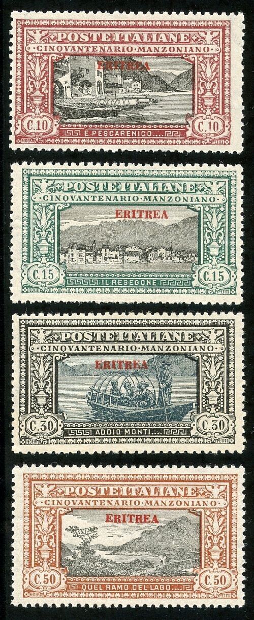 1924 Colonie (Eritrea) - Serie Manzoni soprastampata fino al 50 cent. MNH**