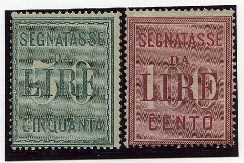 1903 Regno d'Italia - Serie completa Segnatasse 50 e 100 L. alti valori MH*