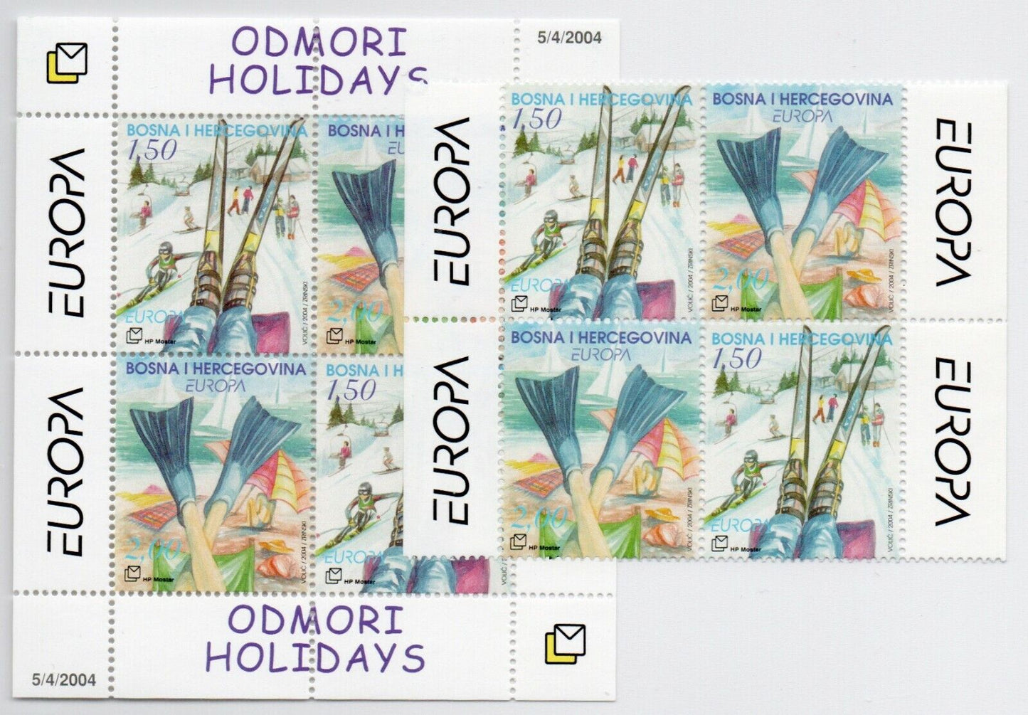 2004 - Europa CEPT (Bosnia croata) - Le Vacanze, 2 minifogli MNH**