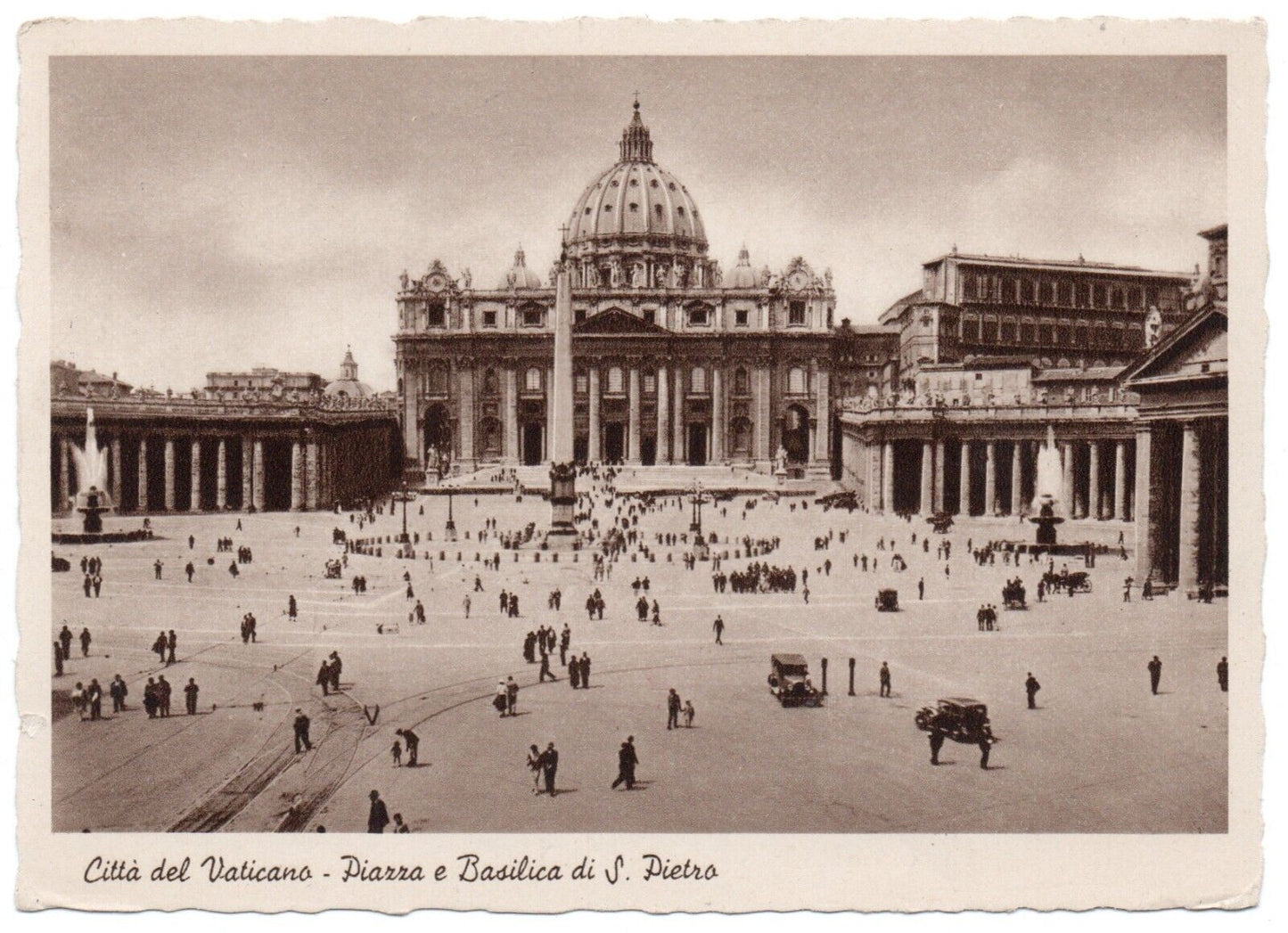 Vaticano - Cartolina con 25 c. serie "Giardini" 1933 annullo 15.7.1940