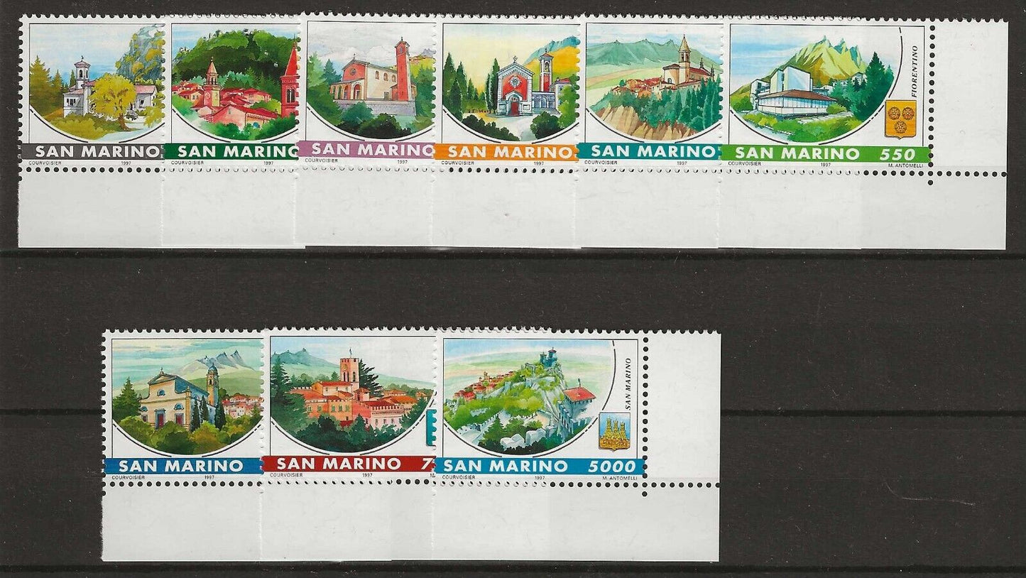 1997 San Marino - Castelli Sammarinesi complete series 9 MNH values**