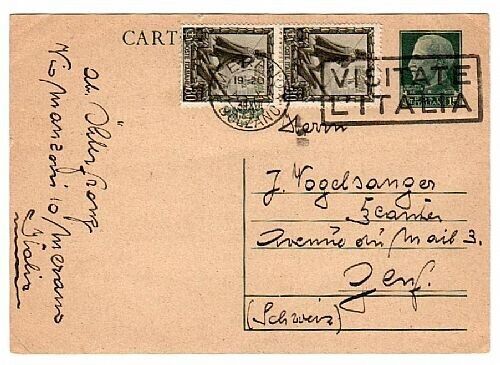 1932 Regno d'Italia - Cartolina postale 15 c. Imperiale con coppia 30 c. Impero