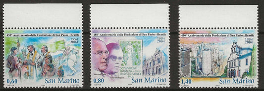 2004 Saint-Marin - 450ème anniversaire de la fondation de Saint-Paul au Brésil 3 val. MNH**